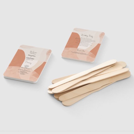 Modernes Bohemisches Hochzeitsprogramm für Terraco Fächer (Non-assembled)