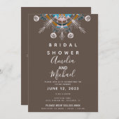 Modernes Bohemisches Mandala Brown Brautparty Einladung (Vorne/Hinten)