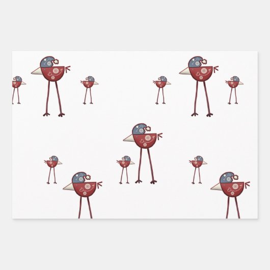 Modernes Bohemisches Nordic Bird- und Regenbogenmu Geschenkpapier Set (Vorderseite 2)