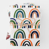 Modernes Bohemisches Nordic Bird- und Regenbogenmu Geschenkpapier Set (Beispiel)