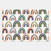 Modernes Bohemisches Nordic Bird- und Regenbogenmu Geschenkpapier Set (Vorderseite)