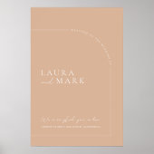 Modernes Bohemisches Tan Arch Wedding Welcome Post Poster (Vorne)