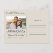 Modernes bohemisches Terracotta-Pampas-Gras-Foto Ankündigungspostkarte (Rückseite)