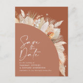 Modernes bohemisches Terracotta-Pampas-Gras-Foto Ankündigungspostkarte (Vorderseite)