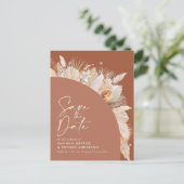 Modernes bohemisches Terracotta-Pampas-Gras-Foto Ankündigungspostkarte (Stehend Vorderseite)