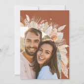 Modernes bohemisches Terracotta-Pampas-Gras-Foto Save The Date (Rückseite)