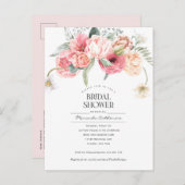 Modernes böhmisches Brautparty mit Blumengarten Einladungspostkarte (Vorne/Hinten)