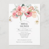 Modernes böhmisches Brautparty mit Blumengarten Einladungspostkarte (Vorderseite)