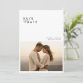 Modernes Boho 4 Foto Collage Wedding rettet das Da Einladung (Stehend Vorderseite)