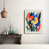 Modernes Boho Abstrakt Botanisches Blume Poster