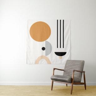 Modernes Boho Abstrakt Geometric Mitte des Jahrhun Wandteppich