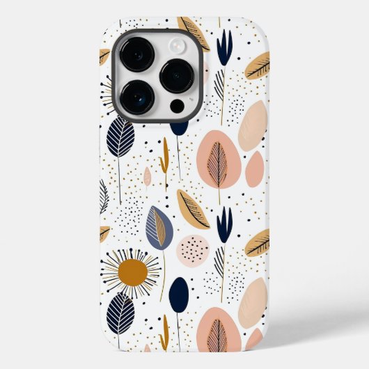 Modernes Boho Abstraktes botanisches Muster Case-Mate iPhone Hülle (Rückseite)