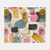 Modernes Boho Abstraktes Muster | Textil farblich Fleecedecke (Vorderseite (Horizontal))