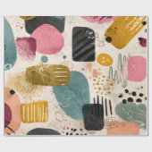 Modernes Boho Abstraktes Muster | Textil farblich Geschenkpapier (Flach)