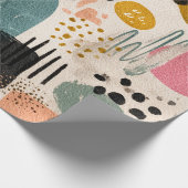 Modernes Boho Abstraktes Muster | Textil farblich Geschenkpapier (Ecke)