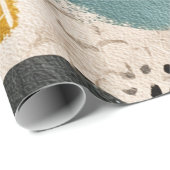 Modernes Boho Abstraktes Muster | Textil farblich Geschenkpapier (Rolleneckpunkt)