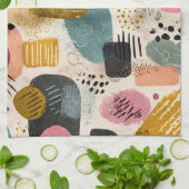 Modernes Boho Abstraktes Muster | Textil farblich Geschirrtuch (Gefaltet)