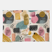 Modernes Boho Abstraktes Muster | Textil farblich Geschirrtuch (Horizontal)
