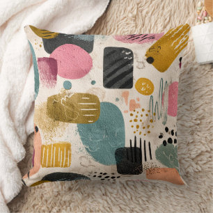 Modernes Boho Abstraktes Muster Textil farblich Kissen