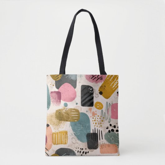 Modernes Boho Abstraktes Muster | Textil farblich Tasche (Vorderseite)