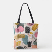 Modernes Boho Abstraktes Muster | Textil farblich Tasche (Rückseite)