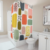 Modernes Boho Abstraktes Wasserfarbmuster | Bunt Duschvorhang (Beispiel)