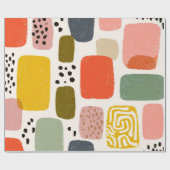Modernes Boho Abstraktes Wasserfarbmuster | Bunt Geschenkpapier (Flach)