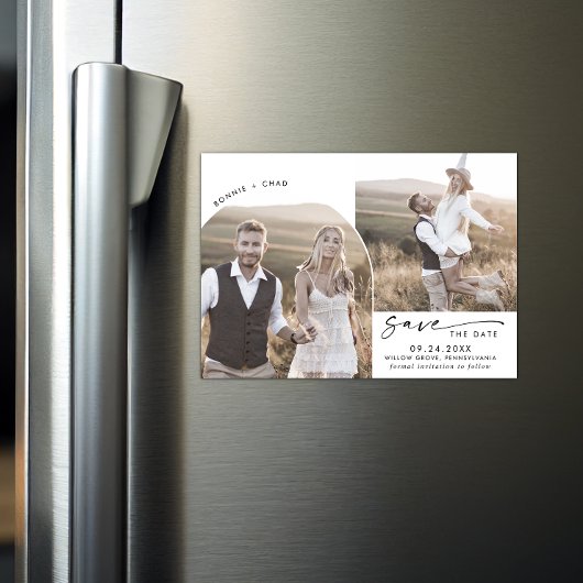 Modernes Boho Arch 2 Foto Save the Date Magneteinladung