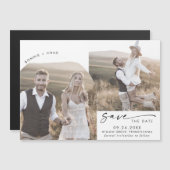 Modernes Boho Arch 2 Foto Save the Date Magneteinladung (Vorne/Hinten)