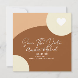 Modernes Boho Arch Bio Form Herz Save the Date Karte