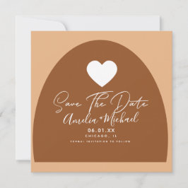 Modernes Boho Arch Bio Form Herz Save the Date Karte