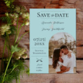 Modernes Boho Arch-Foto | Aquamarin Save the Date
