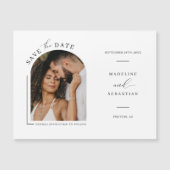 Modernes Boho Arch Foto Save the Date Magnetkarte (Vorderseite)