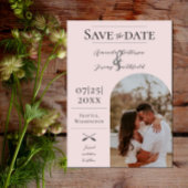 Modernes Boho Arch-Foto | Save the Date rosa