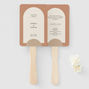 Modernes Boho Arch Geometric Wedding Program Fächer