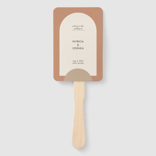 Modernes Boho Arch Geometric Wedding Program Fächer (Vorderseite)
