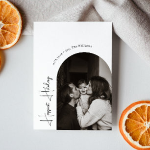 Modernes Boho Arch glücklichste Ferien Vertical Fo Feiertagskarte