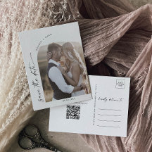 Modernes Boho Arch QR Code Foto Save the Date