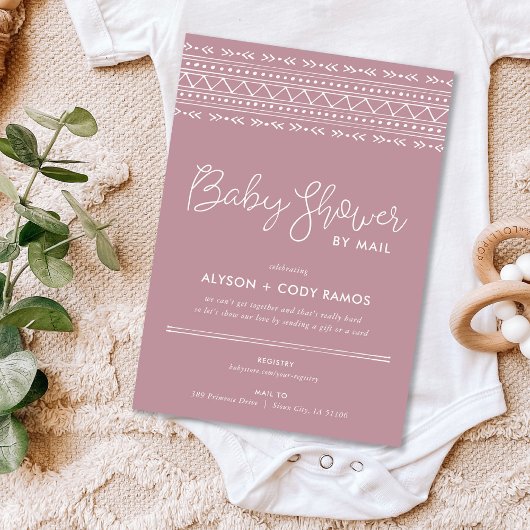 Modernes Boho Baby-Duschkabine per Mail Einladung