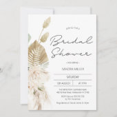 Modernes Boho Beige Grünes Brautparty Einladung (Vorderseite)