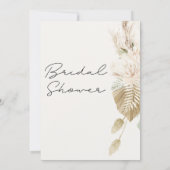 Modernes Boho Beige Grünes Brautparty Einladung (Rückseite)