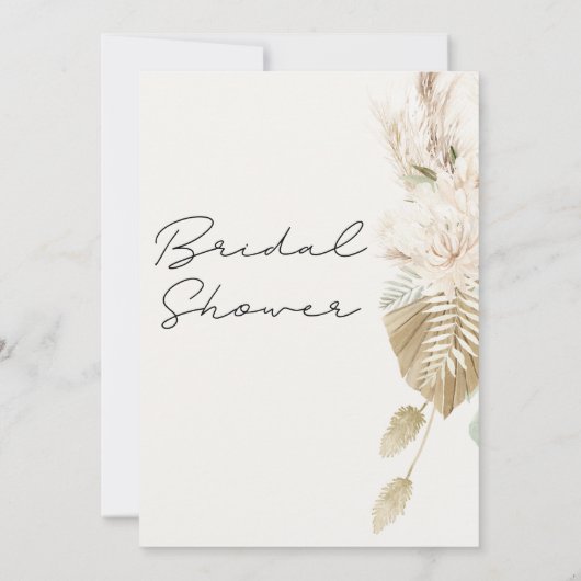 Modernes Boho Beige Grünes Brautparty Einladung (Rückseite)