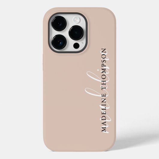 Modernes Boho Beige-Kalligrafie Case-Mate iPhone Hülle (Rückseite)