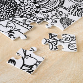 Modernes Boho Black and White Bird Muster Puzzle (Seite)