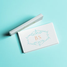 Modernes Boho Blue Frame Monogram