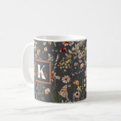 Modernes Boho-Blumenmonogramm Kaffeetasse (Vorderseite Links)
