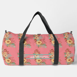 Modernes Boho Blumenrosa individualisieren Duffle Bag