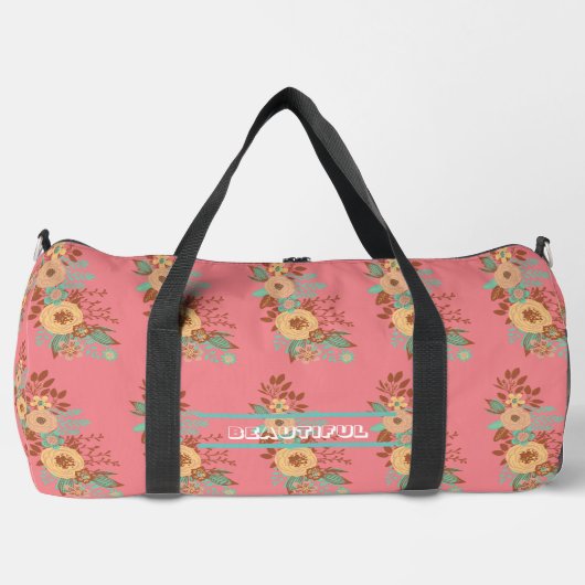 Modernes Boho Blumenrosa individualisieren Duffle Bag (Vorderseite)