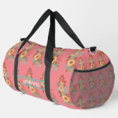 Modernes Boho Blumenrosa individualisieren Duffle Bag (Rechte Ecke)