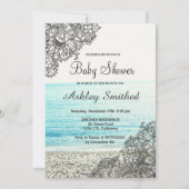 Modernes boho Blumenstrand-Fotografie-Babyparty Einladung (Vorderseite)